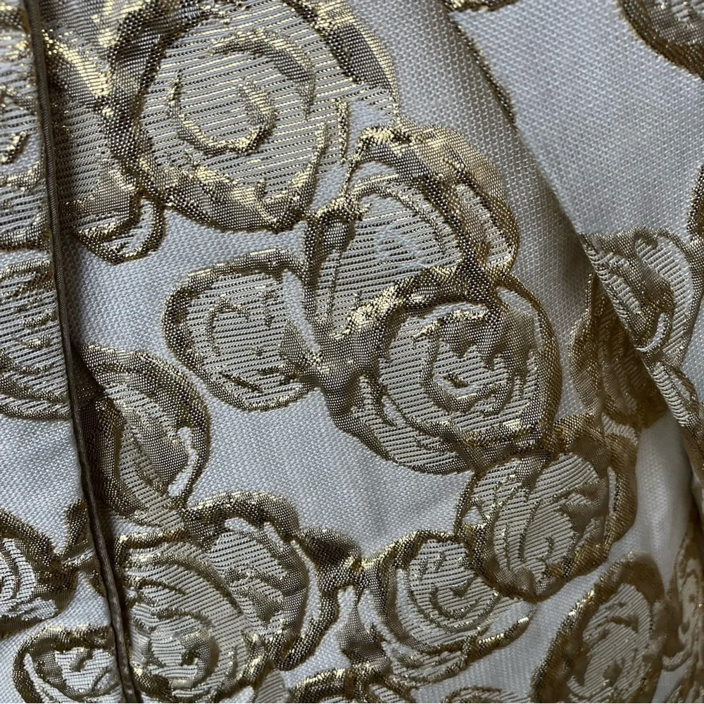 EUC Heirloom Polly‎ Finders Gold Rose Brocade Dress 6-9 Mo Holiday Festive